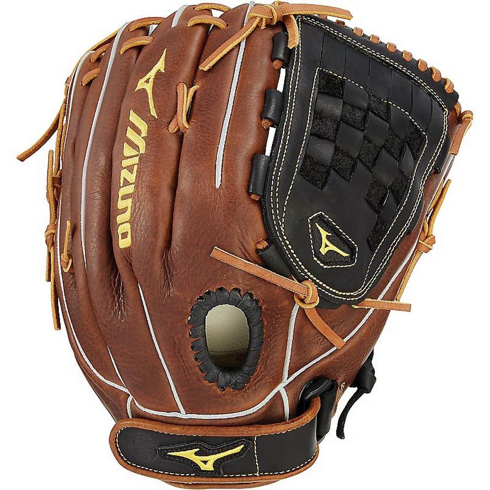 Damske Rukavice Mizuno Classic Series Fastpitch 13" Softball Čierne/Hnede Vypredaj UDXH07982